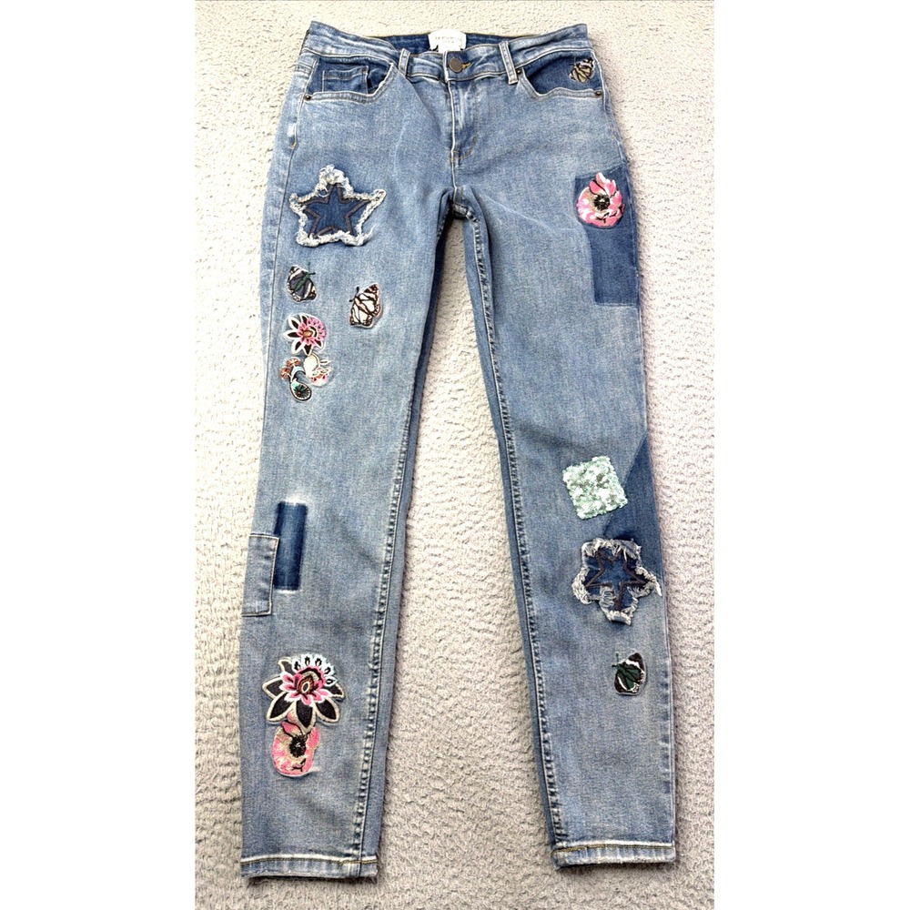 For The Republic Jeans Womens Size 8 Waist 26" Low Rise Embriodered Patchwork